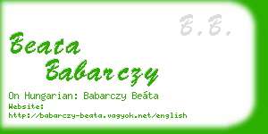 beata babarczy business card