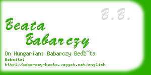 beata babarczy business card